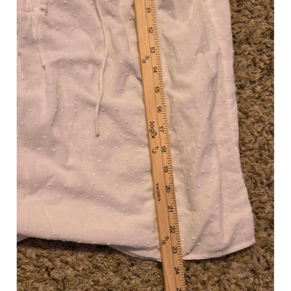 Loft Peasant Style V-Neck Blouse Women's Size Medium White Tie Front - Picture 5 of 10